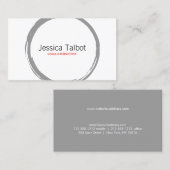 ZEN CIRCLE in grijs en wit Visitekaartje (Voorkant / Achterkant)