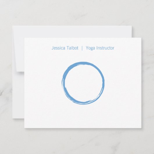 ZEN CIRCLE in SKY BLUE Platte Notecard Notitiekaartje (Voorkant)