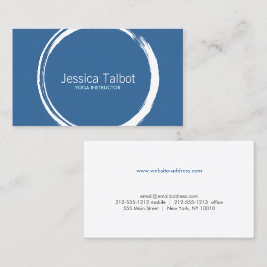 ZEN CIRCLE in WIT/BLAUW II Visitekaartje (Voorkant / Achterkant)