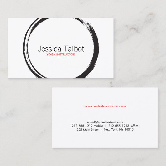 ZEN CIRCLE in zwart-wit Visitekaartje (Voorkant / Achterkant)