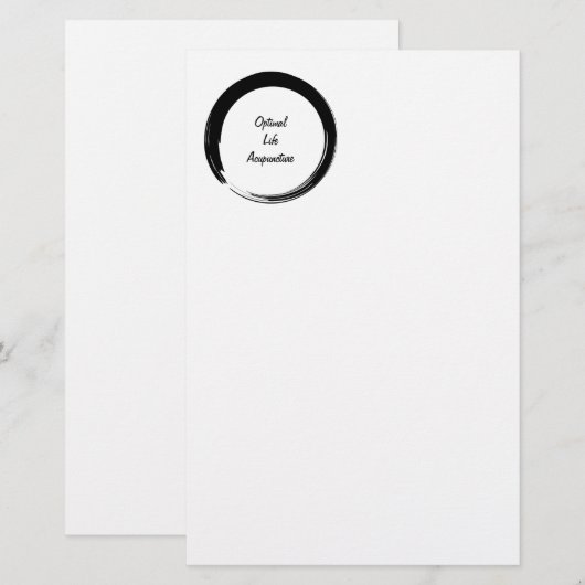 Zen Circle met logo v2 Briefpapier (Voorkant / Achterkant)