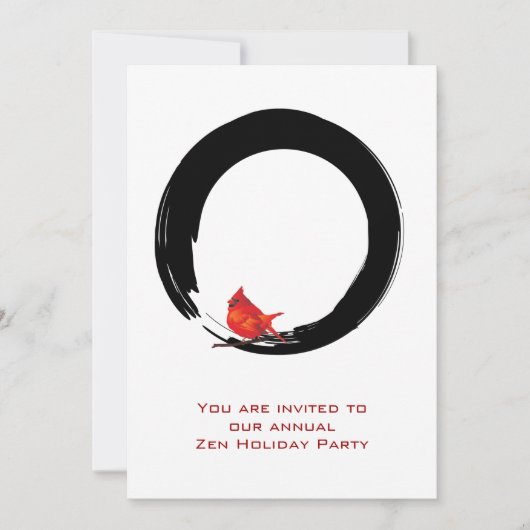 Zen Circle with Christmas Cardinal Kaart (Voorkant)
