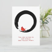 Zen Circle with Christmas Cardinal Kaart (Staand voorkant)