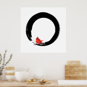 Zen Circle with Christmas Cardinal Poster (Keuken)