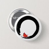 Zen Circle with Christmas Cardinal Ronde Button 5,7 Cm (Voorkant /achterkant)