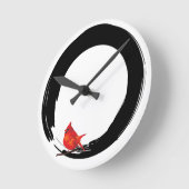 Zen Circle with Christmas Cardinal Ronde Klok (Hoek)