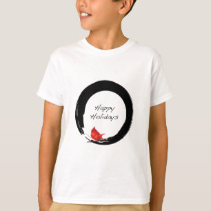 Zen Circle with Christmas Cardinal T-shirt