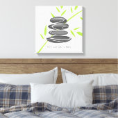 Zen citaat kiezelstenen stapelen canvas kunst aan  (Insitu (Slaapkamer))