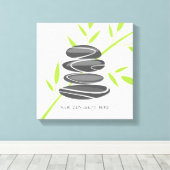 Zen citaat kiezelstenen stapelen canvas kunst aan  (Insitu (Houten vloer))