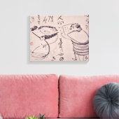 Zen Classics - Gibon Sengai - Kanzan en Jittoku Canvas Afdruk (Insitu (Woonkamer))