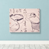 Zen Classics - Gibon Sengai - Kanzan en Jittoku Canvas Afdruk (Insitu (Houten vloer))