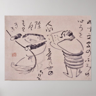 Zen Classics - Gibon Sengai - Kanzan en Jittoku Poster