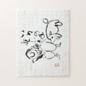 Zen Classics - Gibon Sengai - Man and a dog Legpuzzel (Verticaal)