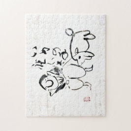 Zen Classics - Gibon Sengai - Man and a dog Legpuzzel