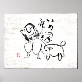Zen Classics - Gibon Sengai - Man en een hond Poster