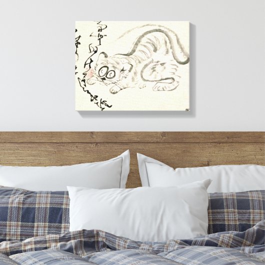 Zen Classics - Gibon Sengai - Tijger Canvas Afdruk (Insitu (Slaapkamer))
