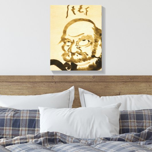 Zen Classics - Hakuin Ekaku - Daruma Canvas Afdruk (Insitu (Slaapkamer))