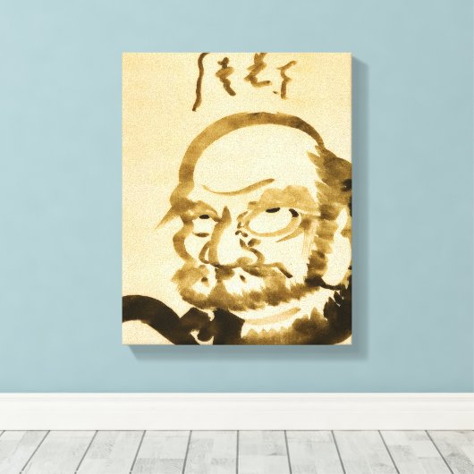 Zen Classics - Hakuin Ekaku - Daruma Canvas Afdruk (Insitu (Houten vloer))