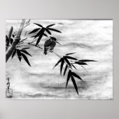Zen Classics - Sesshu - Vogel en Bamboe Poster (Voorkant)