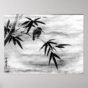 Zen Classics - Sesshu - Vogel en Bamboe Poster