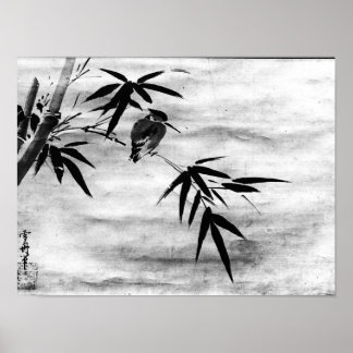 Zen Classics - Sesshu - Vogel en Bamboe Poster