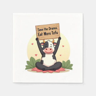 Zen Cow Protest – Save de Drama, Eet Meer Tofu Servet