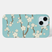 Zen Cream Sakura Kersenbloesem Bloemen op blauw Case-Mate iPhone Case (Achterkant (horizontaal))