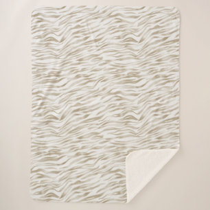 Zen Cream White Coca Brown Zebra Print Sherpa Deken