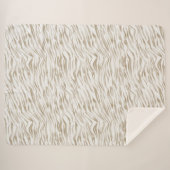 Zen Cream White Coca Brown Zebra Print Sherpa Deken (Voorkant (horizontaal))