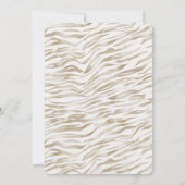 Zen Cream White Cocoa Brown Glitter Zebra Print Kaart (Achterkant)