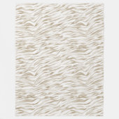 Zen Cream White Cocoa Brown Zebra Print Fleece Deken (Voorkant)