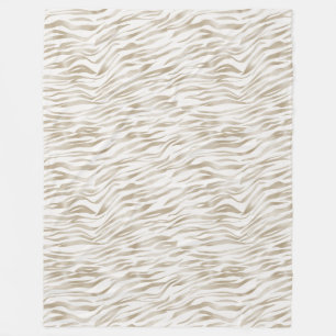 Zen Cream White Cocoa Brown Zebra Print Fleece Deken