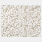 Zen Cream White Cocoa Brown Zebra Print Fleece Deken (Voorkant (Horizontaal))