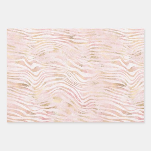Zen Cream White Cocoa Brown Zebra Print Inpakpapier Vel (Voorkant 2)