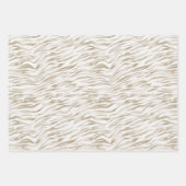 Zen Cream White Cocoa Brown Zebra Print Inpakpapier Vel (Voorkant)
