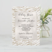 Zen Cream White Cocoa Brown Zebra Print Kaart (Staand voorkant)