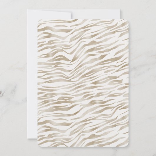 Zen Cream White Cocoa Brown Zebra Print Kaart (Achterkant)