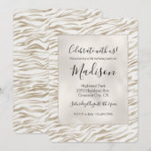 Zen Cream White Cocoa Brown Zebra Print Kaart (Voorkant / Achterkant)