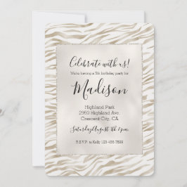 Zen Cream White Cocoa Brown Zebra Print Kaart