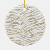 Zen Cream White Cocoa Brown Zebra Print Keramisch Ornament (Achterkant)