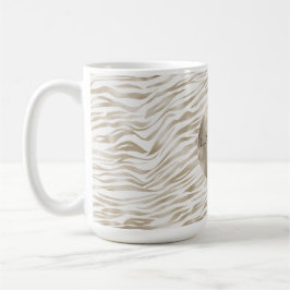 Zen Cream White Cocoa Brown Zebra Print Koffiemok