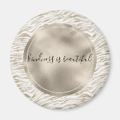 Zen Cream White Cocoa Brown Zebra Print Magneet (Voorkant)