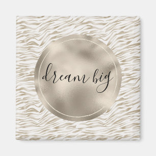 Zen Cream White Cocoa Brown Zebra Print Magneet