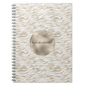Zen Cream White Cocoa Brown Zebra Print Notitieboek (Voorkant)