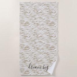 Zen Cream White Cocoa Brown Zebra Print Strandlaken
