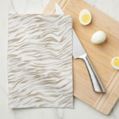 Zen Cream White Cocoa Brown Zebra Print Theedoek (Quarter Fold)