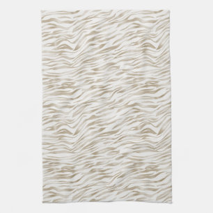Zen Cream White Cocoa Brown Zebra Print Theedoek