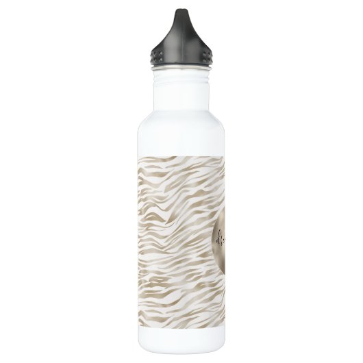 Zen Cream White Cocoa Brown Zebra Print Waterfles (Links)