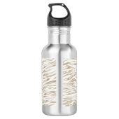 Zen Cream White Cocoa Brown Zebra Print Waterfles (Achterkant)