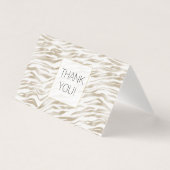 Zen Cream White Zebra Print Dank u Kaart (Voorkant)